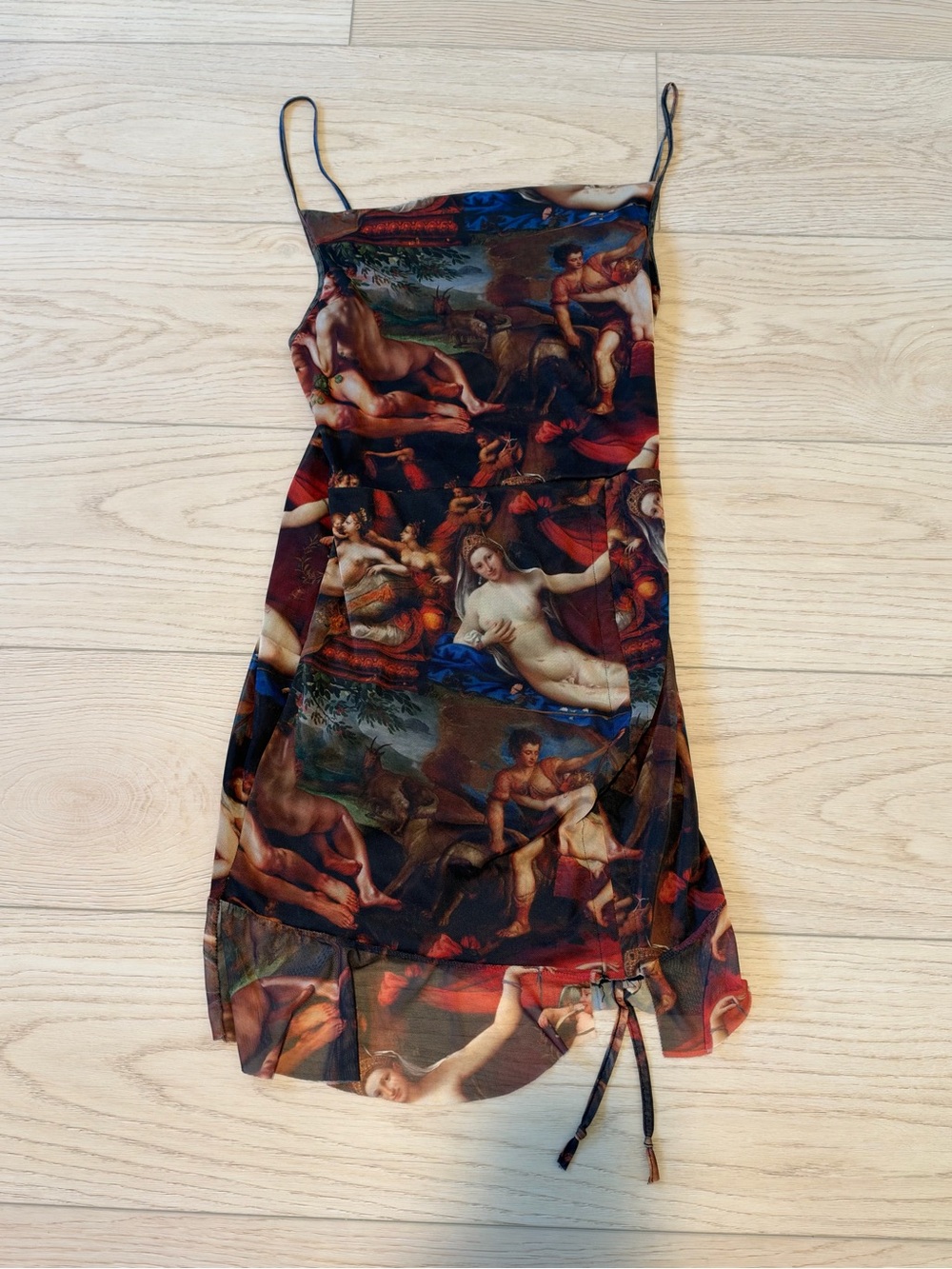 PrettyLittleThing Multi-Color Classical Art Slip Mini Dress